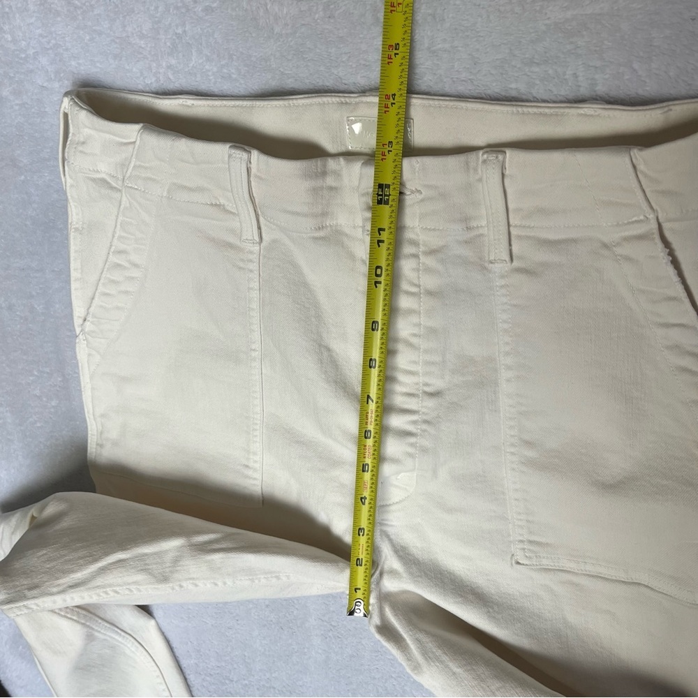 MOTHER Denim Jeans The Patch Pocket Private Ankle Fray Sz 31 Cream Puffs EUC - Picture 13 of 16
